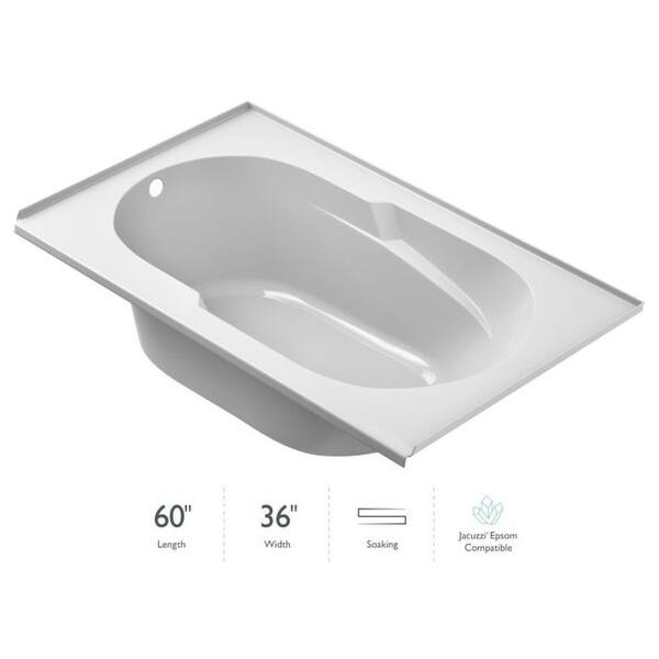 Jacuzzi Signature 60" Drop In Soaking Bathtub with Tiling Flange, and ...